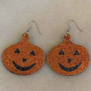 Glittery Pumpkin Earrings